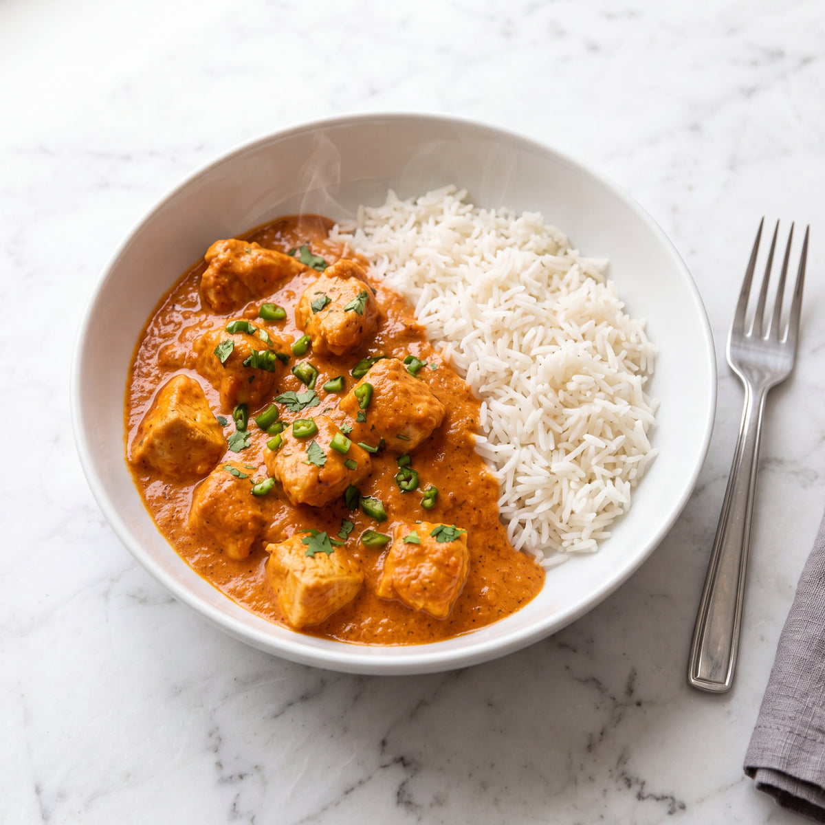 Creamy Spiced Tomato Chicken with Basmati Rice