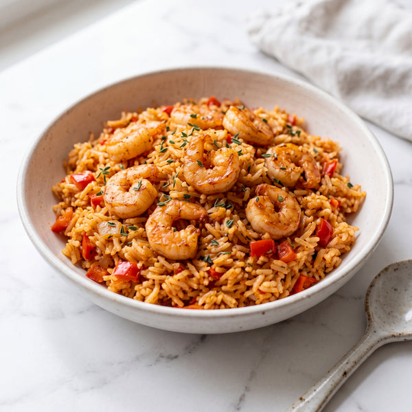 Garlic Shrimp with Creamy Coconut Rice