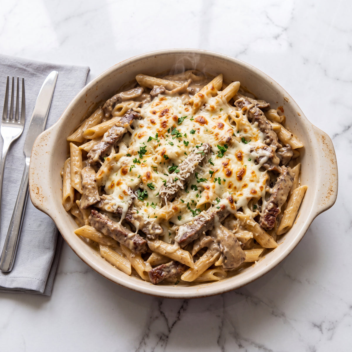 Creamy Mushroom Penne Pasta